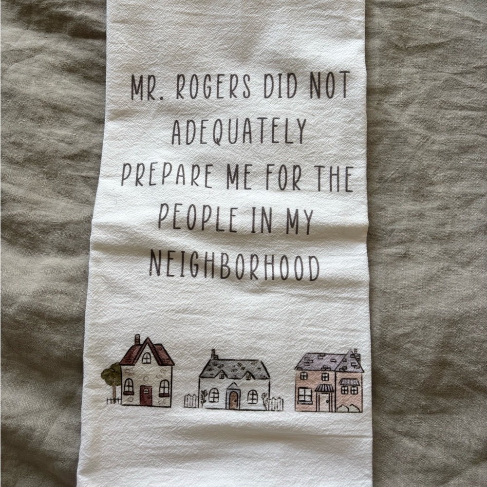 Altar'd State White Tea Towel with Charming House Print